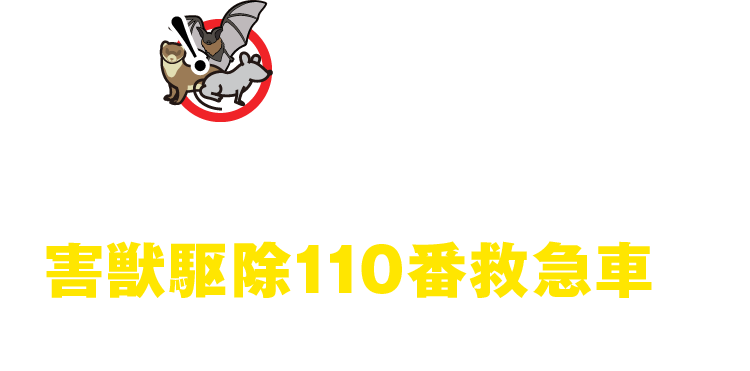 害獣を見つけたら、まずは害獣駆除110番救急車にご依頼ください！