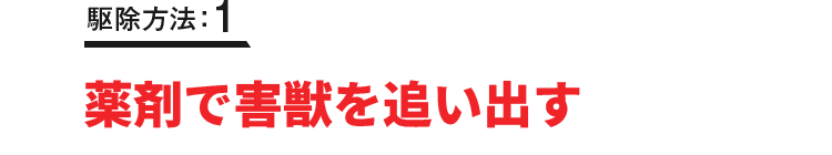 駆除方法：1 薬剤で害獣を追い出す